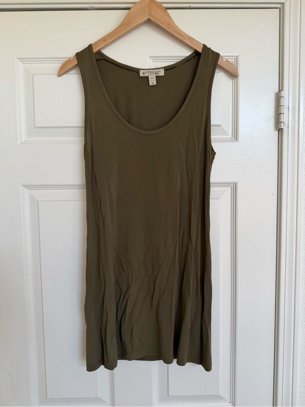 Burberry Olive Green Scoop Neck Tank Top M